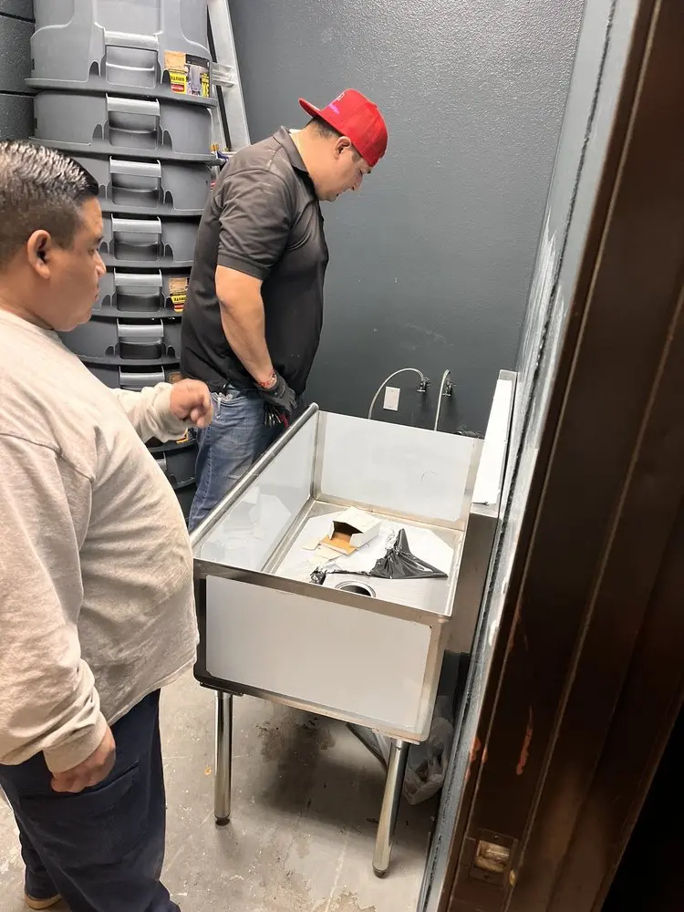 Commercial plumbing and sink installation in West Parish